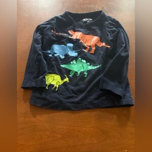 Original Use Navy Long-Sleeve Tee with Colorful Dinosaur Graphics